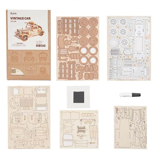 Vintage Auto mit Gitarre